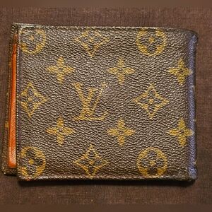 Vtg Mens LOUIS VUITTON Bifold Wallet w/Coin Pouch + Cash/Card Slots